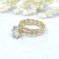 Yellow Gold Bridal Set 14k, Round Cut Bridal Set, Yellow Gold Wedding Set, Moissanite Bridal Set, Forever One Round Cut Engagement Ring Set