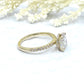 2ct Engagement Ring 14k Yellow Gold Diamond Ring Certified 9x7mm Oval Cut Forever One D-F Color Moissanite Ring Hidden Diamond Halo Ring