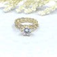 Yellow Gold Bridal Set 14k, Round Cut Bridal Set, Yellow Gold Wedding Set, Moissanite Bridal Set, Forever One Round Cut Engagement Ring Set